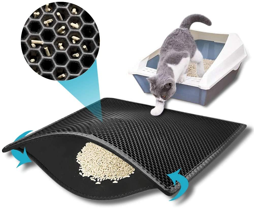 Cat Litter Mat, Kitty Litter Trapping Mat, Double Layer Mats Dog Mat Cat Mat